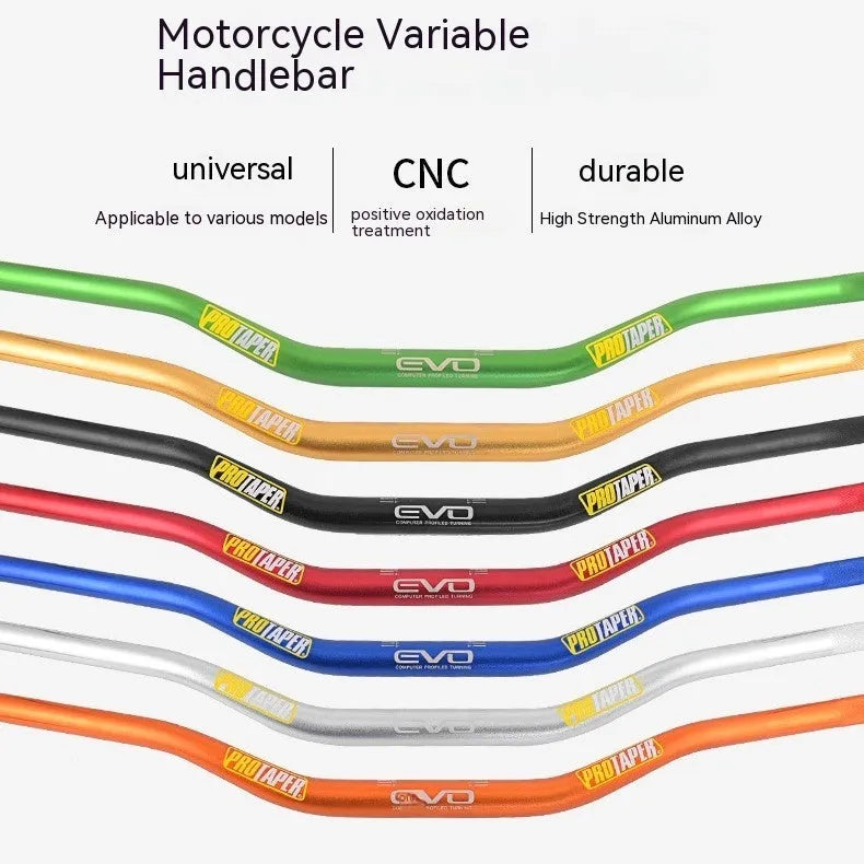 28mm aluminium alloy scrambling motorcycle handlebar with EVO orange finish showing 80cm width