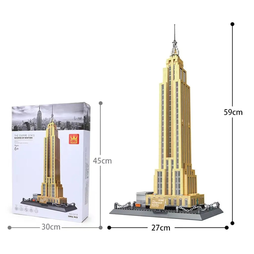Wange building blocks set with over 800 ABS plastic pieces for landmark construction