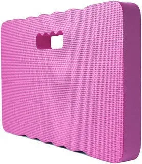 EVA foam garden kneeler cushion mat in blue, showing dimensions for kneeling comfort.