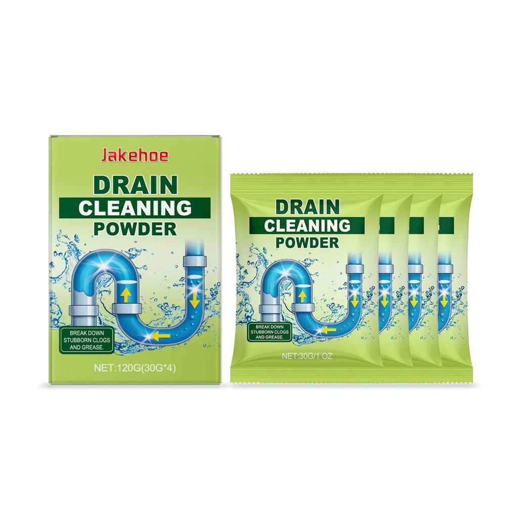 120g container of drain cleaning powder with sodium hydroxide for unblocking sinks