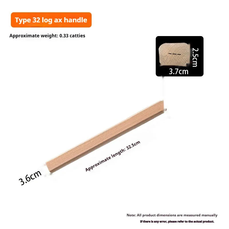 Locust wood replacement handles for axes, hoes, and sickles in various lengths on a neutral background.