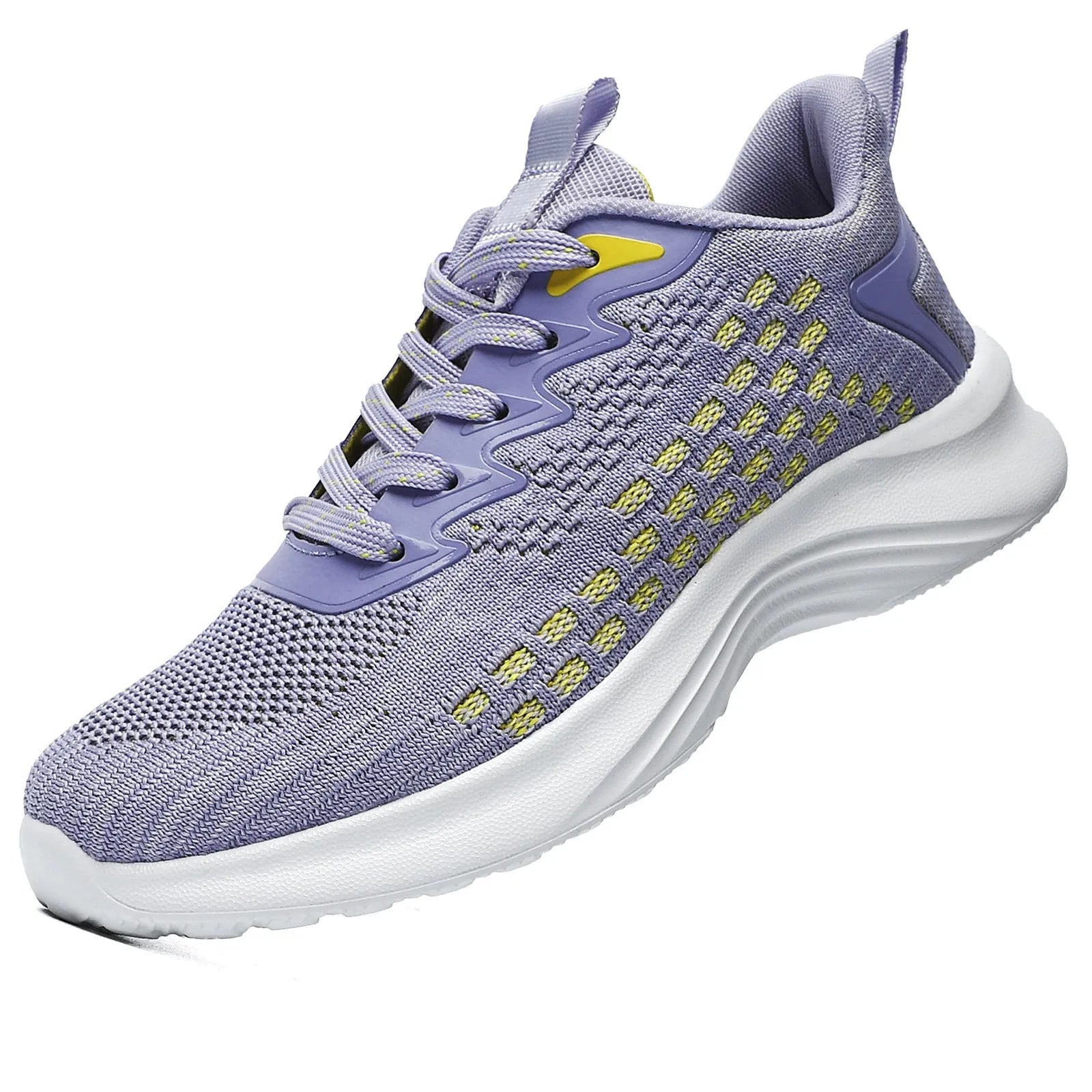 Women's lavender purple Flyknit running shoes with mesh lining and EVA sole