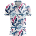 3D printed pattern on a loose-fit short sleeve top in bird eye cloth fabric
