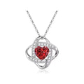 Copper heart necklace with electroplated finish in platinum diamond colours on model