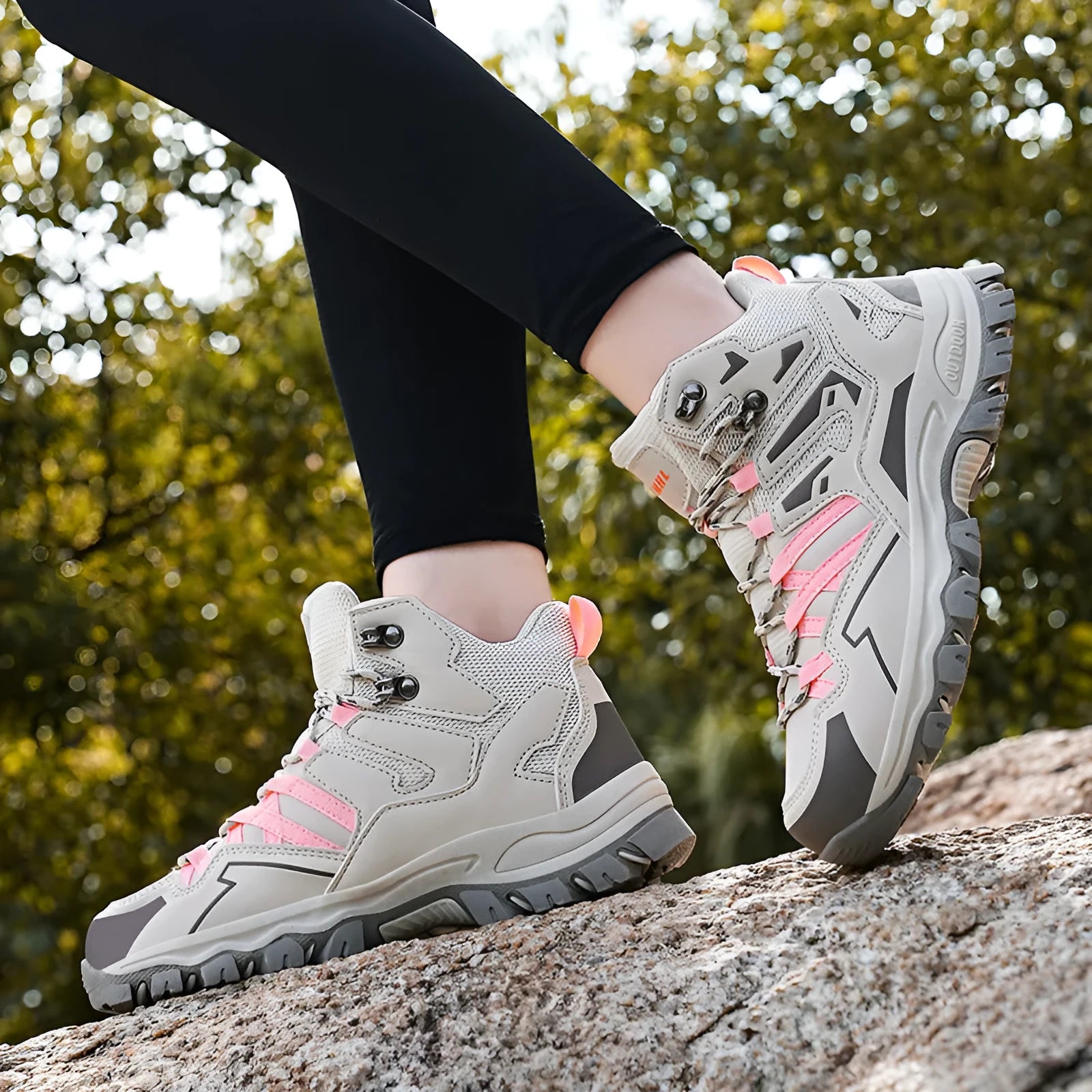 Same high-top hiking sneaker in multiple colours with lace-up front, low-top design, and rubber sole.