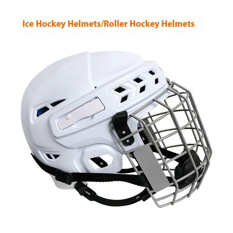 Ice hockey helmet with carbon steel face mask and protective shell for ball sports