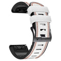 Silicone leather quick release watch strap for Garmin Fenix watch in black