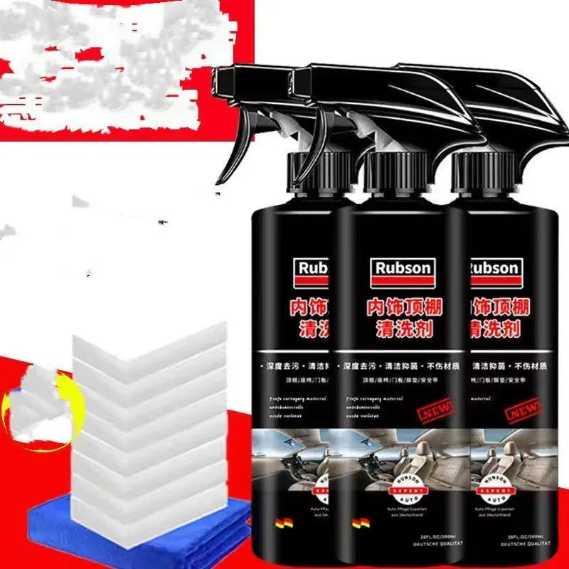 Wash free fabric roof foam decontamination cleaner bottle with herb essence for car interior ceilings