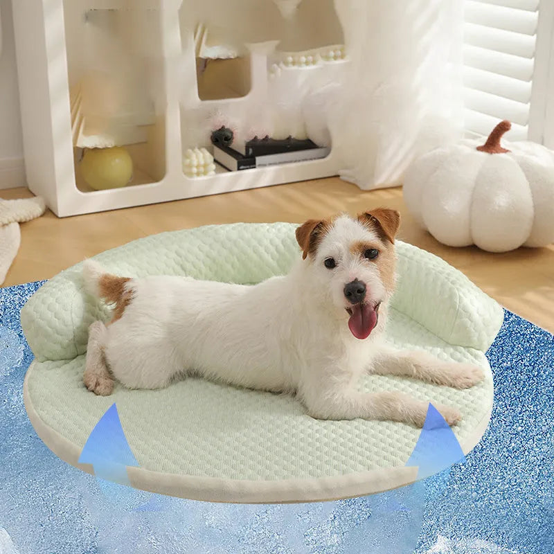 Cotton cooling dog bed summer mat for dogs and cats, five sizes from 50cm to 110cm, five colours