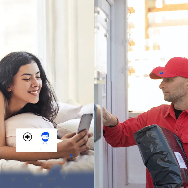White ABS smart doorbell with VGA camera, 850nm infrared night vision, 2.4G WiFi and 1000mAh battery