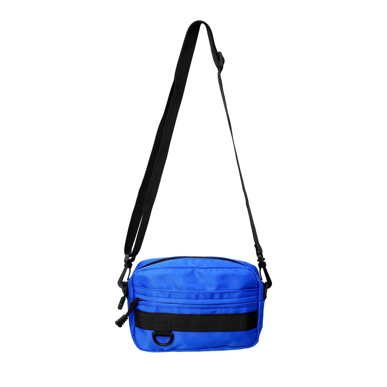 Men's street-style nylon messenger bag in a solid colour with adjustable crossbody strap.