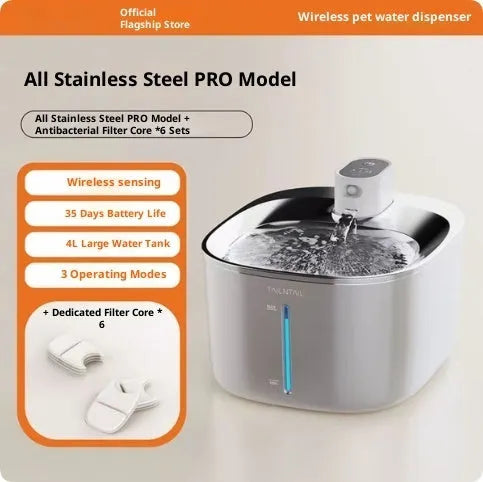 Large-capacity stainless steel intelligent circulating water pet water fountain for cats