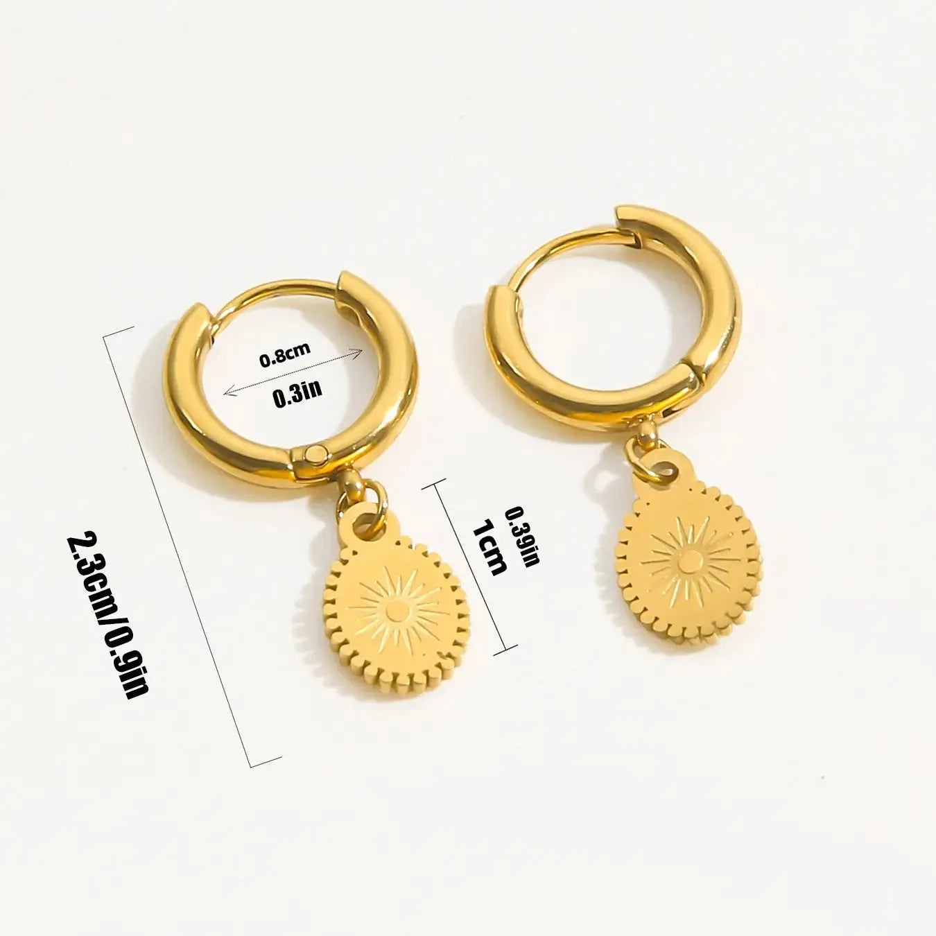 Geometric stainless steel earrings with oval design for women, colour XY-EH005.