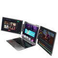 14-inch black portable monitor with IPS display and USB HDMI cables for laptop dual-screen setup