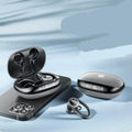 True wireless Bluetooth headset in Black with in-ear noise cancellation design and charging case