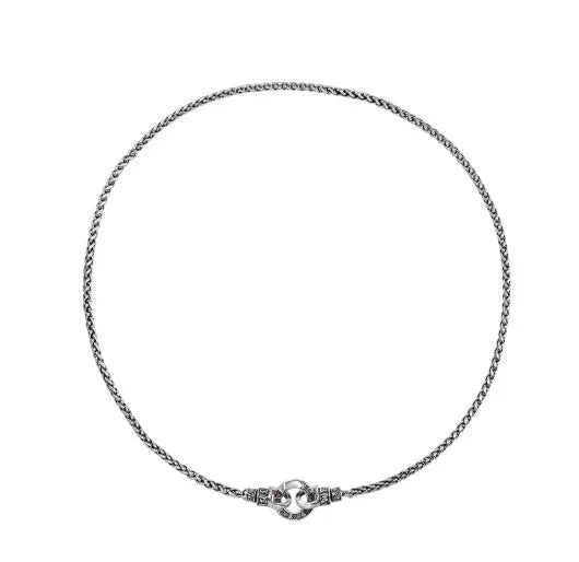 A sterling silver clavicle necklace for women with a choice of 50cm, 55cm, or 60cm chain lengths.