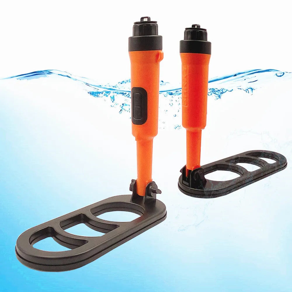 SHRXY Q20 folding metal detector in black and orange with retractable handle and 10x4 inch coil
