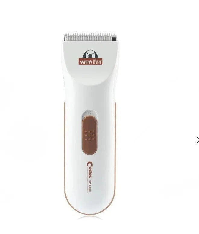 White pet electric hair clipper with ceramic blade for pet grooming
