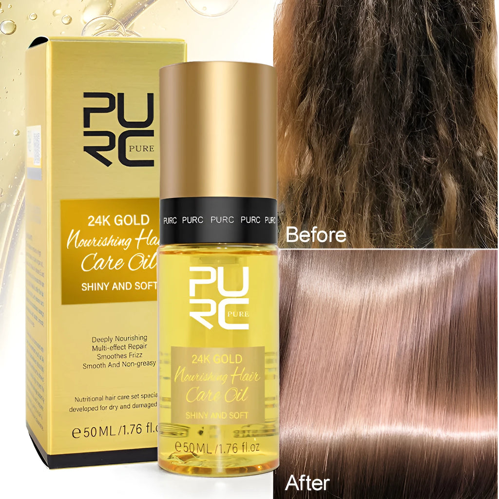 50ml yellow essential hair oil bottle for curly hair and chemical damage repair