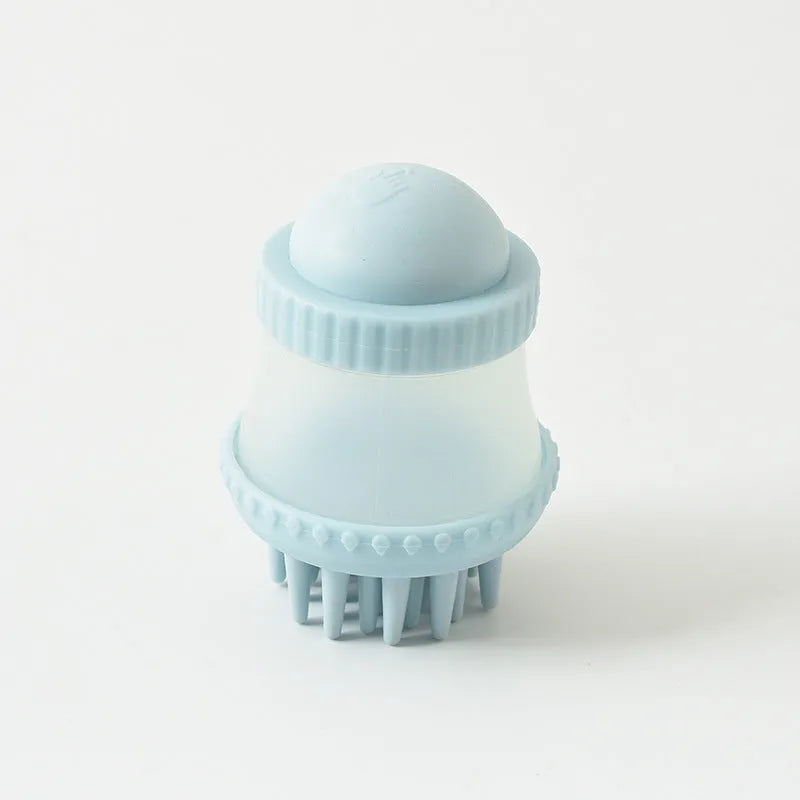 Multifunctional pet bathing brush with silicone TPR bristles in pink, 11.8x7.8cm, for dogs and cats