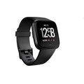 Black smart watch with heart rate monitoring and sleep tracking on a wrist, showing the 1.4-inch screen display
