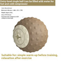 Caramel mocha and green massage balls for hot cold compress therapy and muscle relaxation.