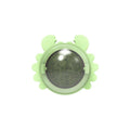 Catnip wall ball toy with three removable catnip balls in a wall-mounted rotatable holder, shown in Blue, Green and Pink.