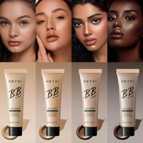 Waterproof sweat-proof BB cream foundation in four shade options 01 02 03 04