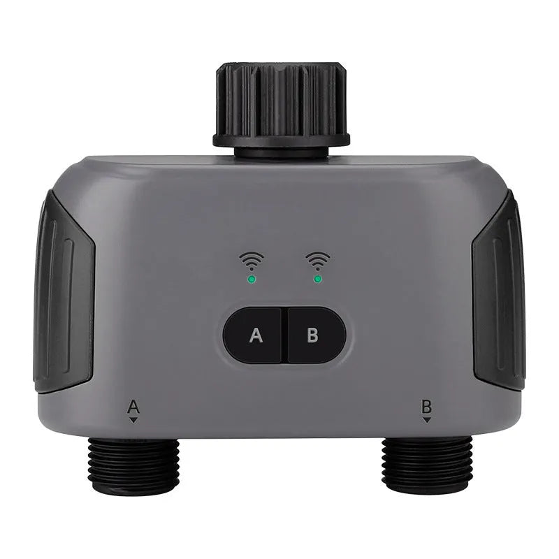 Bluetooth dual watering controller for mobile phone remote garden irrigation with hose connections