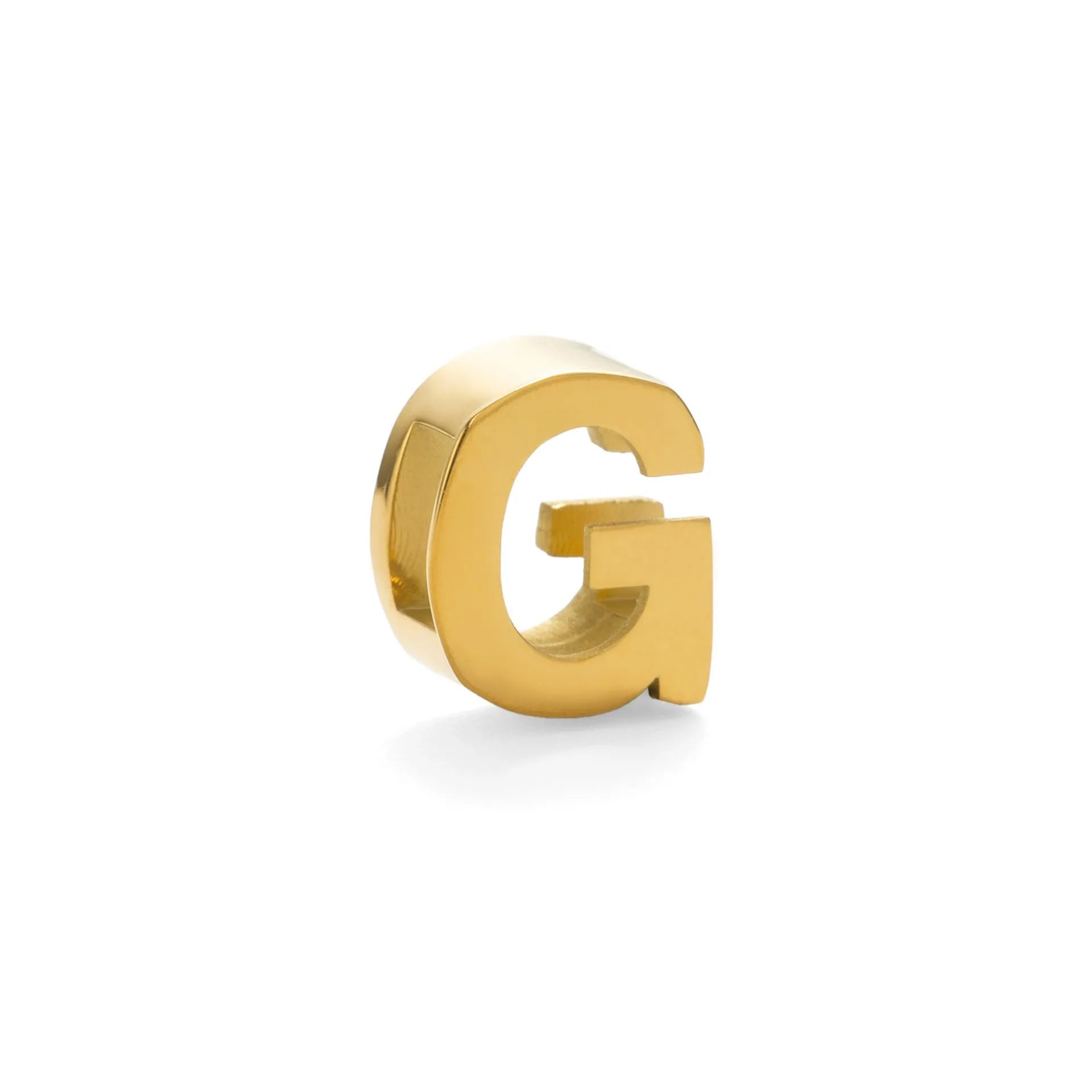 Gold electroplated titanium steel necklace with letter pendant on matching chain