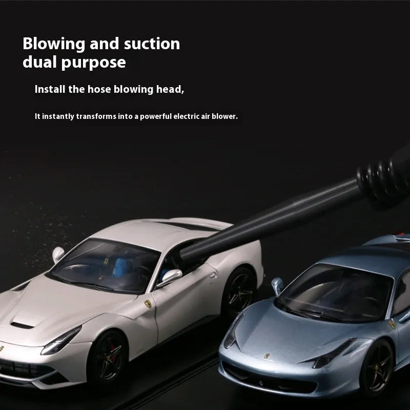 Portable desktop vacuum cleaner with metal and plastic body for dust and debris in cars and keyboards