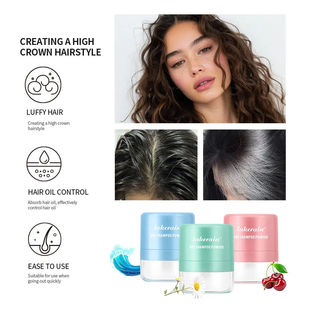 5g disposable dry shampoo powder sachet with sponge applicator and headband for oily hair refresh