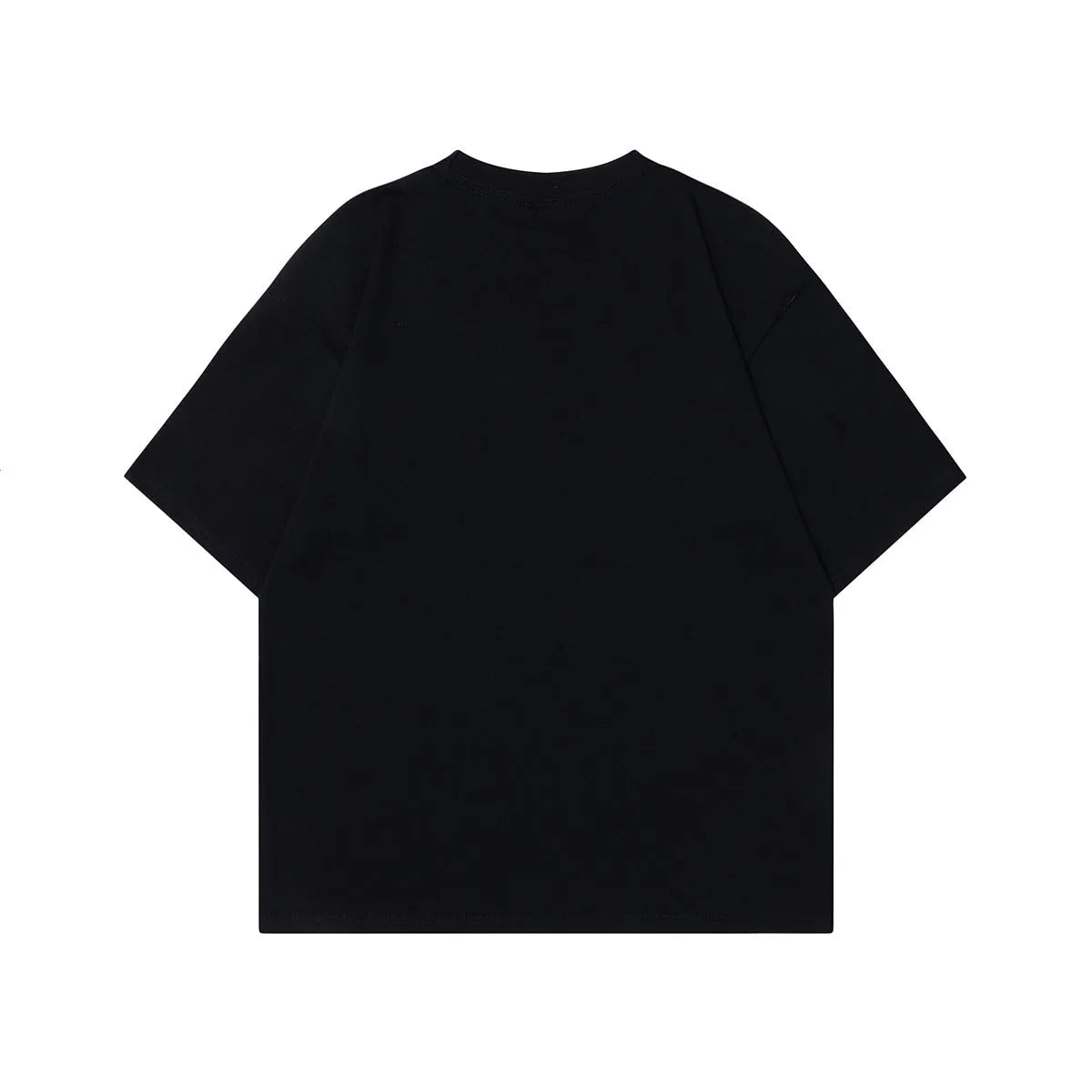 Men's grey loose-fit cotton T-shirt featuring a retro character design print on the front.