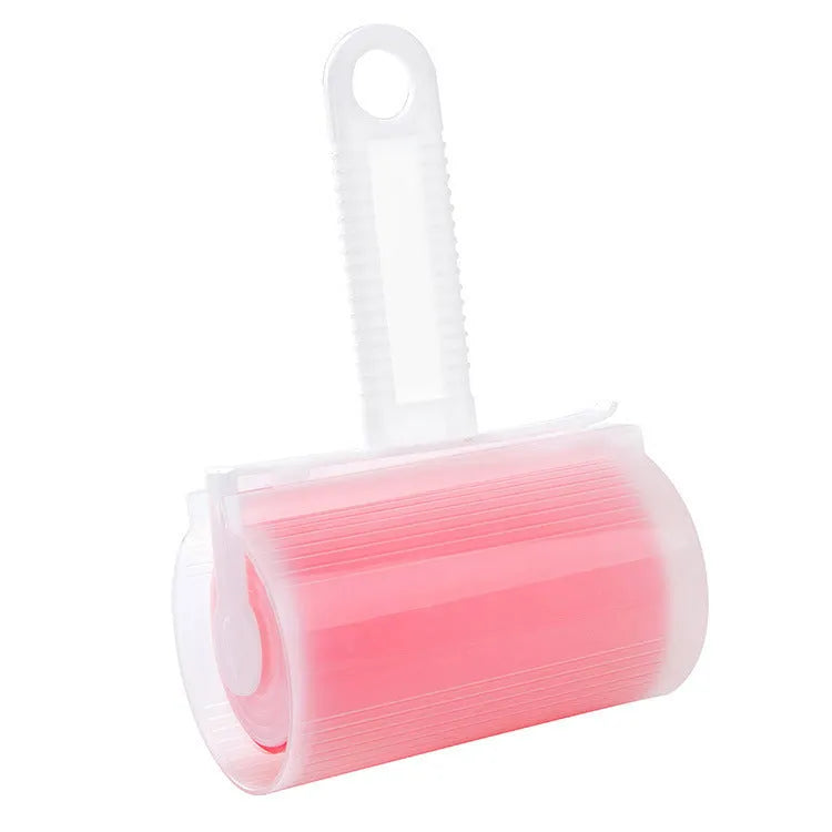 Washable reusable lint roller with protective cover for pet hair removal from fabrics
