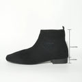Plus size women's mid calf pointed ankle boots in black or camel, 3-5cm mid heel, sizes 36-43
