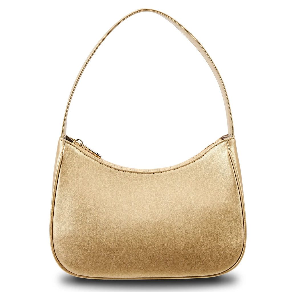 Retro waterproof shoulder bag in apricot colour with adjustable strap made from PU material