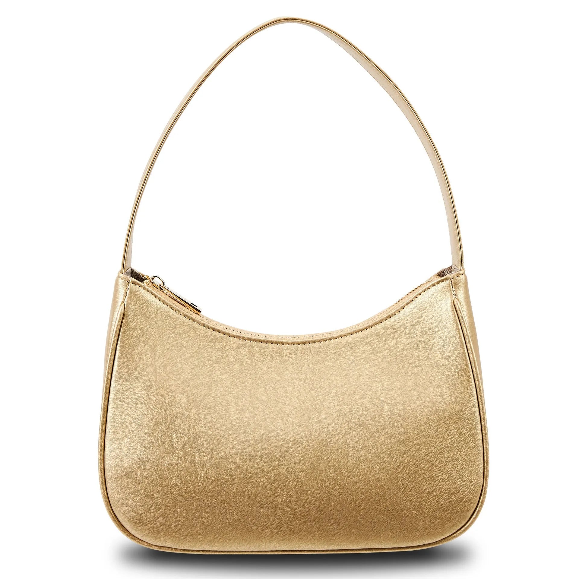 Retro waterproof shoulder bag in apricot colour with adjustable strap made from PU material