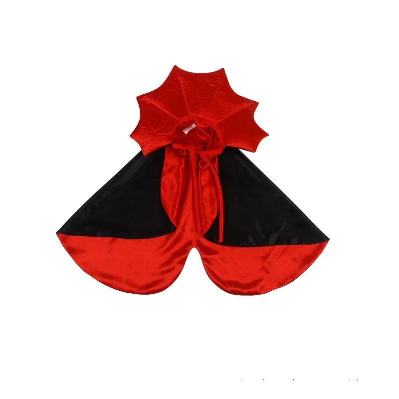 Black and red vampire cloak Halloween costume for dogs and cats