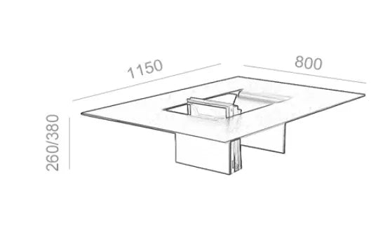 Baking paint steel coffee side table, square top, 260mm height, white finish