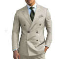 Men's regular fit two-piece suit in cotton blend fabric for business occasions