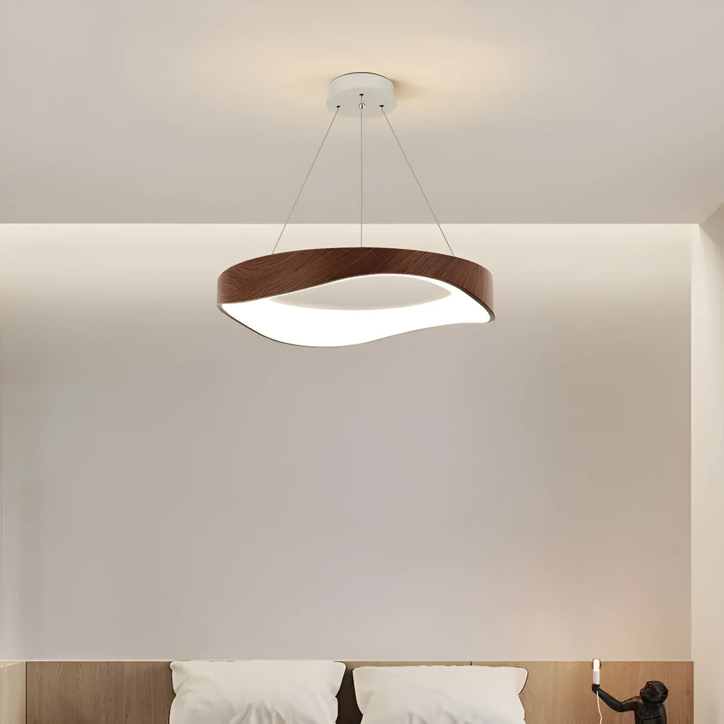 Nordic creative wood grain restaurant bar chandelier 40cm pendant light with three finish options