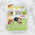 A5PU hand ledger notebook with themed paper cover showing travel or ice cream design