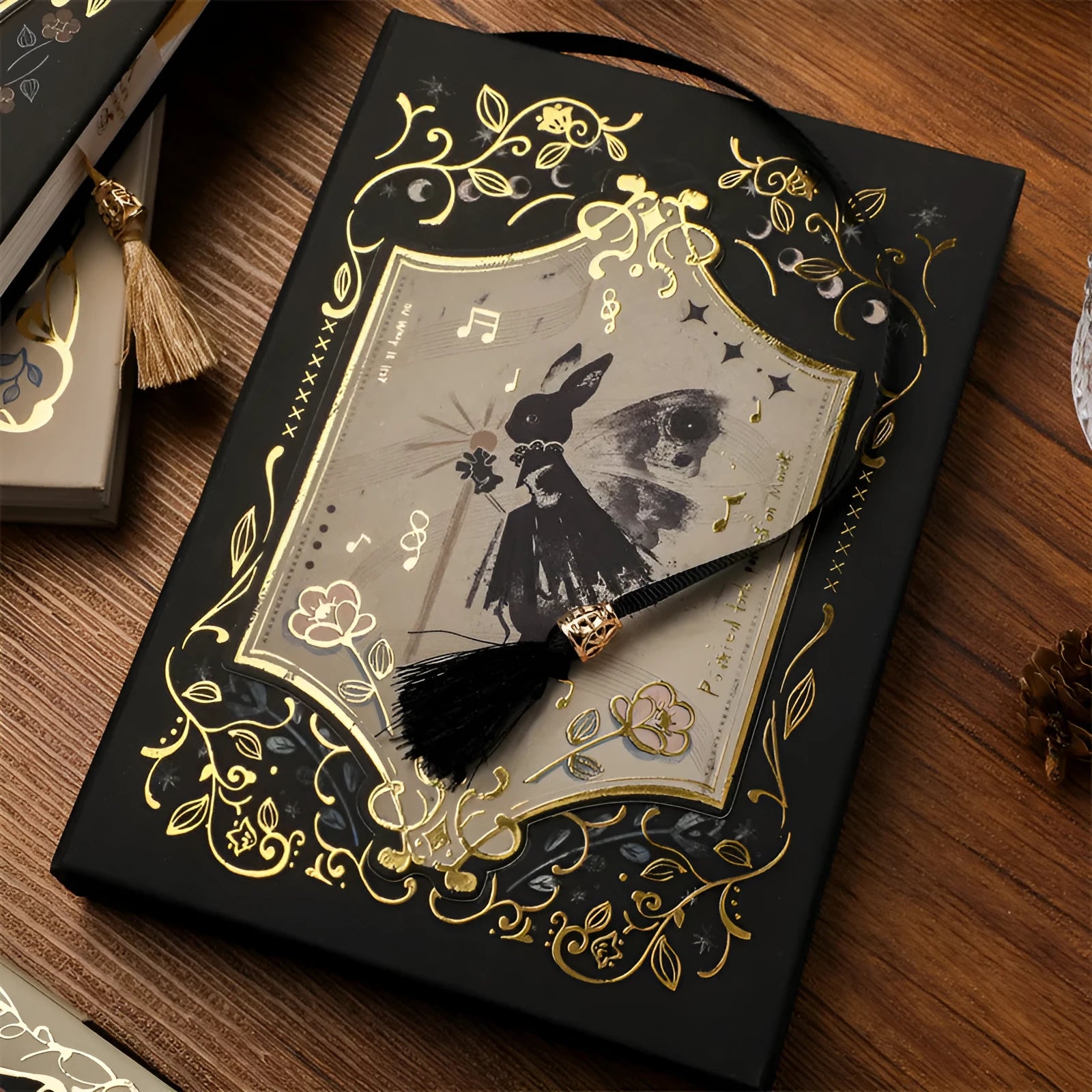 Gothic style A5 notebook with retro art cover and 40g wood pulp paper