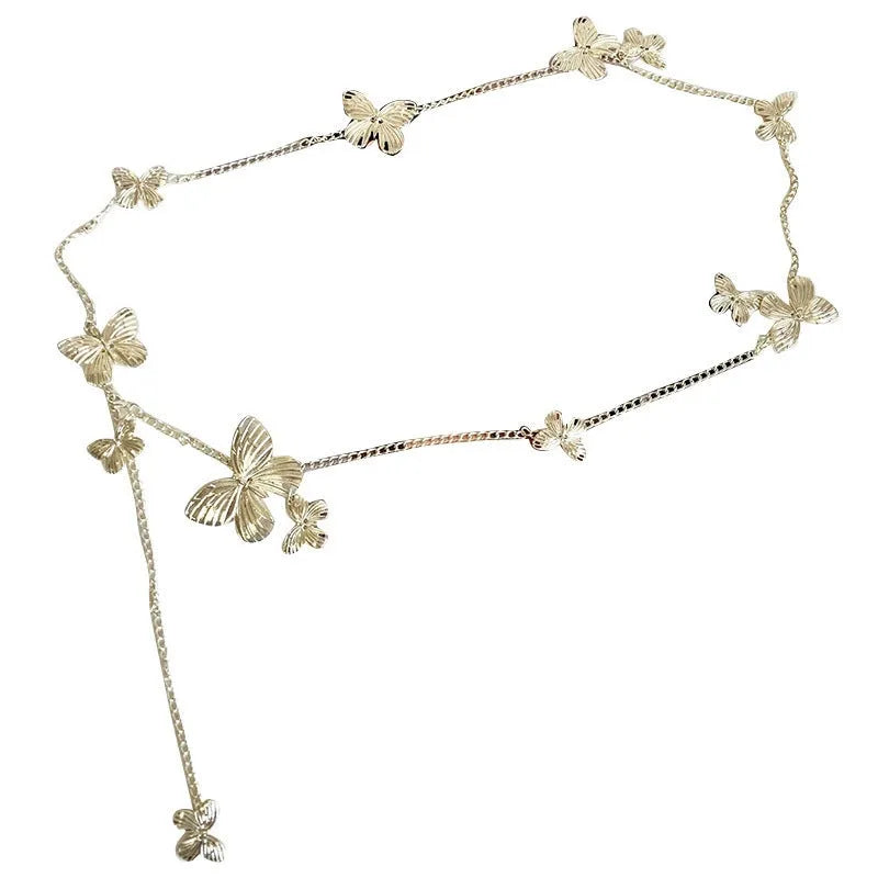 Alloy waist chain women's body jewellery 104cm length gold silver colour options