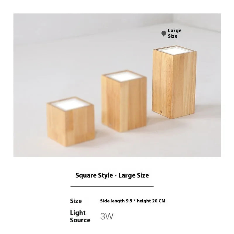 Wood colour surface mounted downlight in round or square shape for corridor ceiling installation