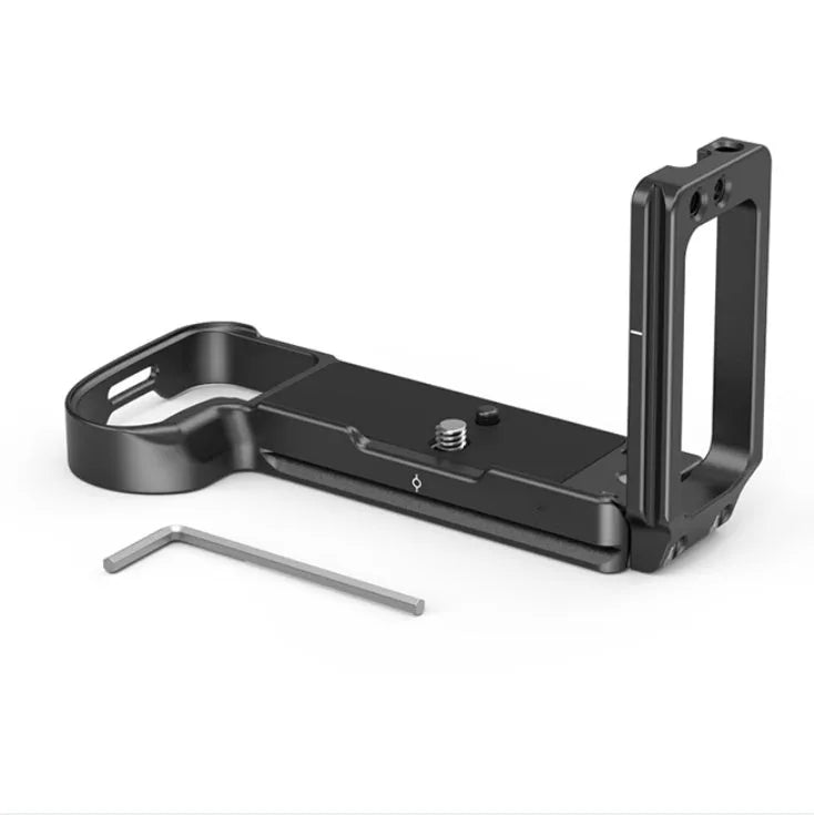 L-shaped aluminium alloy camera bracket in black for Nikon Z series with wrench included