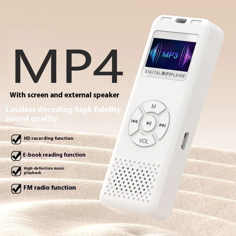 MP4 Walkman Bluetooth recording pen in black with 20MM speaker and Android charging interface