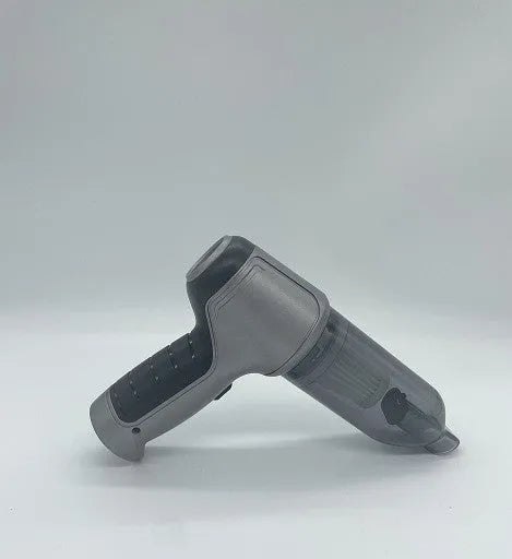 Brushless gold style wireless charging car vacuum cleaner with dust bucket, showing compact 165mm x 140mm x 90mm size.