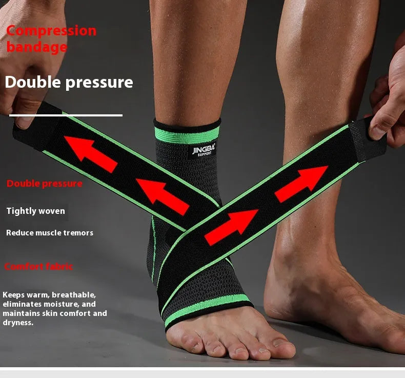 Sports ankle support in orange black or green colours for adult basketball running mountaineering