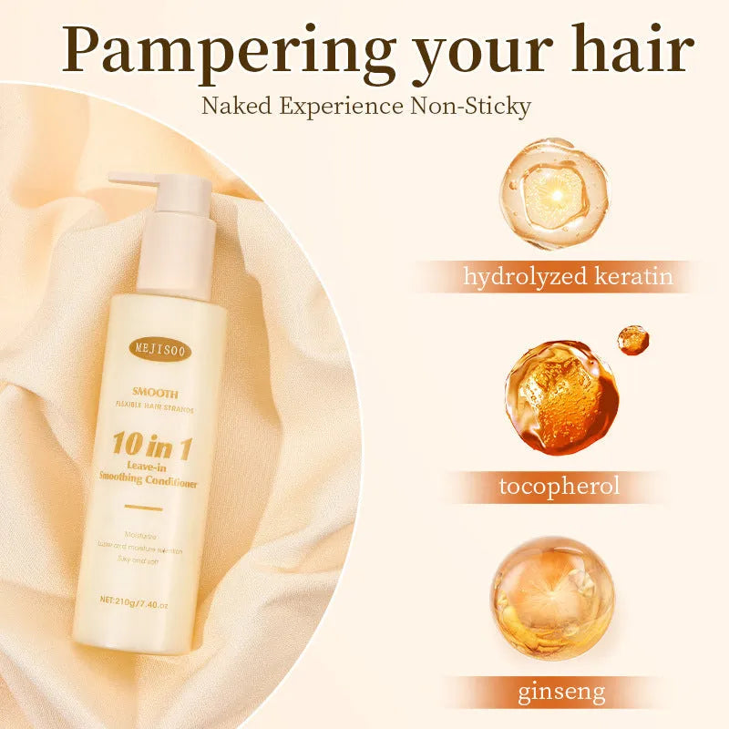 Wash-free 10-in-1 hair conditioner 210g bottle for ladies frizzy hair treatment